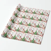 Christmas Personalized Santa and Elf  Wrapping Paper