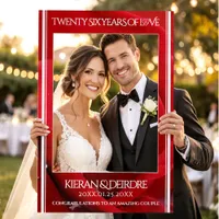 Elegant 26th Rose Wedding Anniversary Celebration Selfie Frame