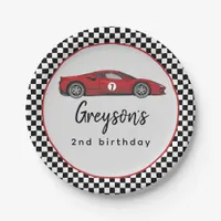 Two Fast Race Car Boy 2nd Birthday Party Paper Plates