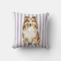 Shetland Sheepdog Dog Watercolor Pillow