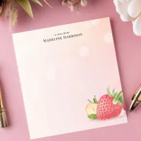 Sweet Strawberry Summer Fruit Personalized Name Notepad