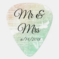 Mr & Mrs Guitar Picks Personalized Wedding Favors