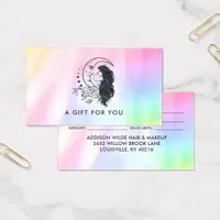 Celestial Mystic Moon Goddess Rainbow Gift Card