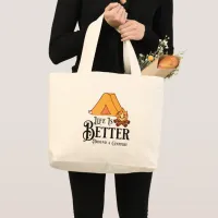 Life is Better around a Campfire Large Tote Bag