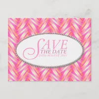 Soft Pink Pattern Save the Date Postcard