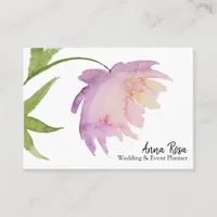 *~* Pink Lavender Elegant Watercolor Peony Flower Business Card