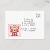 Baby diaper raffle enclosure card