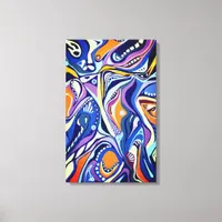 Realm of asymmetric vibes - blue and orange canvas print