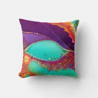 Pretty Abstract Beachy Art Throw Pillow