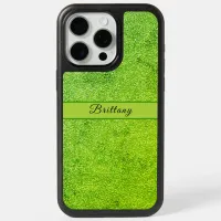 Green Glitter Artsy Abstract Add Name iPhone 15 Pro Max Case