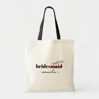 Bridesmaid Bestie Personalized Bridal Party Tote Bag