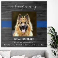 Police Dog Memorial Fallen Officer Police K9 Acrylic Print
