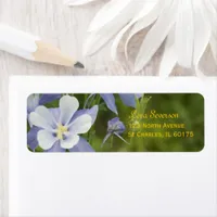 Blue Columbine Flowers Return Address Label
