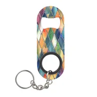 Bold Color Stained Glass Keychain Bottle Opener