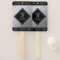 Elegant 11th Steel Wedding Anniversary Celebration Hand Fan