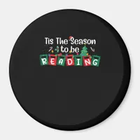 Tis The Season To Reading Christmas Teacher Book Magnet