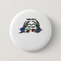 Skeleton Hand Heart Design Button