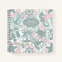 Nautical Beach Collage Sage ID840 Notebook