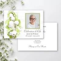 Lily of the Valley Watercolor Celebration of Life Invitation