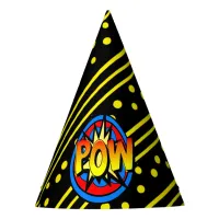 Pow Pop Art Cartoon Superpower Birthday Hat