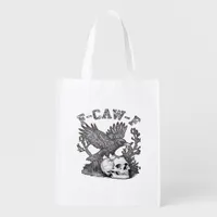 Gothic Funny F-Caw-F Humor Crow Essential Retro St Grocery Bag