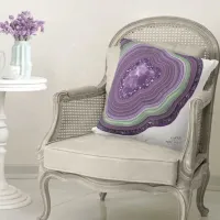 Agate Geode Glitter Wedding Violet ID647 Throw Pillow