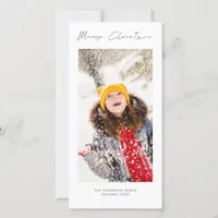 Minimalist Photo Script Merry Christmas Holiday Card