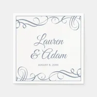 Cocktail Napkins | Elegant Swirls (Dusty Blue)