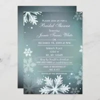 Snowflakes Aqua Winter Bridal shower invite