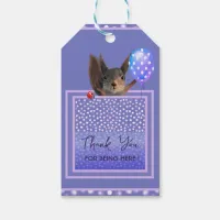 Purple Favor Tag with Squirrel