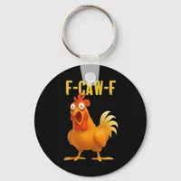 F Caw F Funny Chicken Meme Trendy Modern Style Keychain
