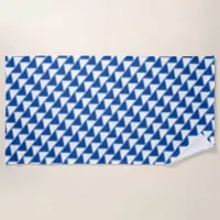 Beach Towel - Tiled Triangles in Blue