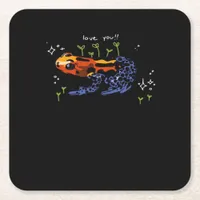 Frog Who Loves You! Square Paper Coaster