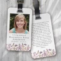 Wildflower In Loving Memory Memorial Prayer Luggage Tag