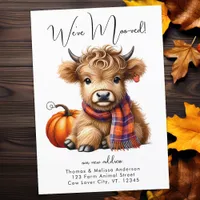 Autumn We've Moved Highland Cow New Address Moving Announcement