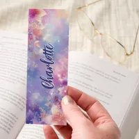 Sparkling Floral Pastel Sky Personalized Bookmarks