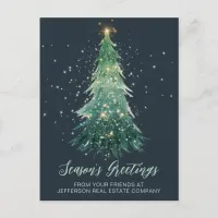 Vintage Sparkling Christmas Tree Company Business  Holiday Postcard