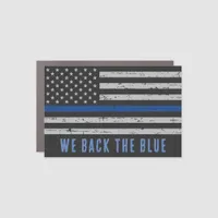 Back The Blue - USA Flag Police - Thin Blue Line Car Magnet
