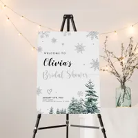 Bridal Shower Welcome sign winter silver glitter