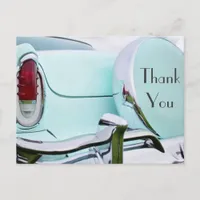 1950's Vintage Car Retro Thank You Postcard