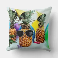 Party Time Pineapples with Party Favors, ZSSG Throw Pillow