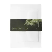 Jewel Palm Leaf You're Invited Green ID830 Invitation Belly Band