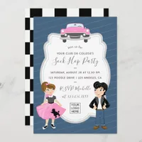 Corporate/Club/College/School Sock Hop Retro Party Invitation