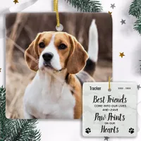 Paw Prints Forever Personalized Photo Pet Memorial Ceramic Ornament