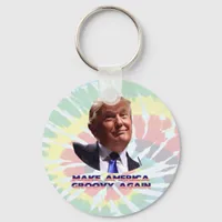 Make America Groovy Again Tie-Dye Keychain