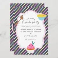 Cupcake Baking Birthday Party add photo invitation