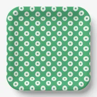 Simple Green and White Polka-Dots Paper Plates