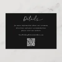 Simple Wedding Modern Handwriting Details QR Code Enclosure Card