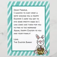 Personalized Happy Easter Bunny Letter 