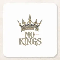 No Kings In America Vintage Graphic Square Paper Coaster